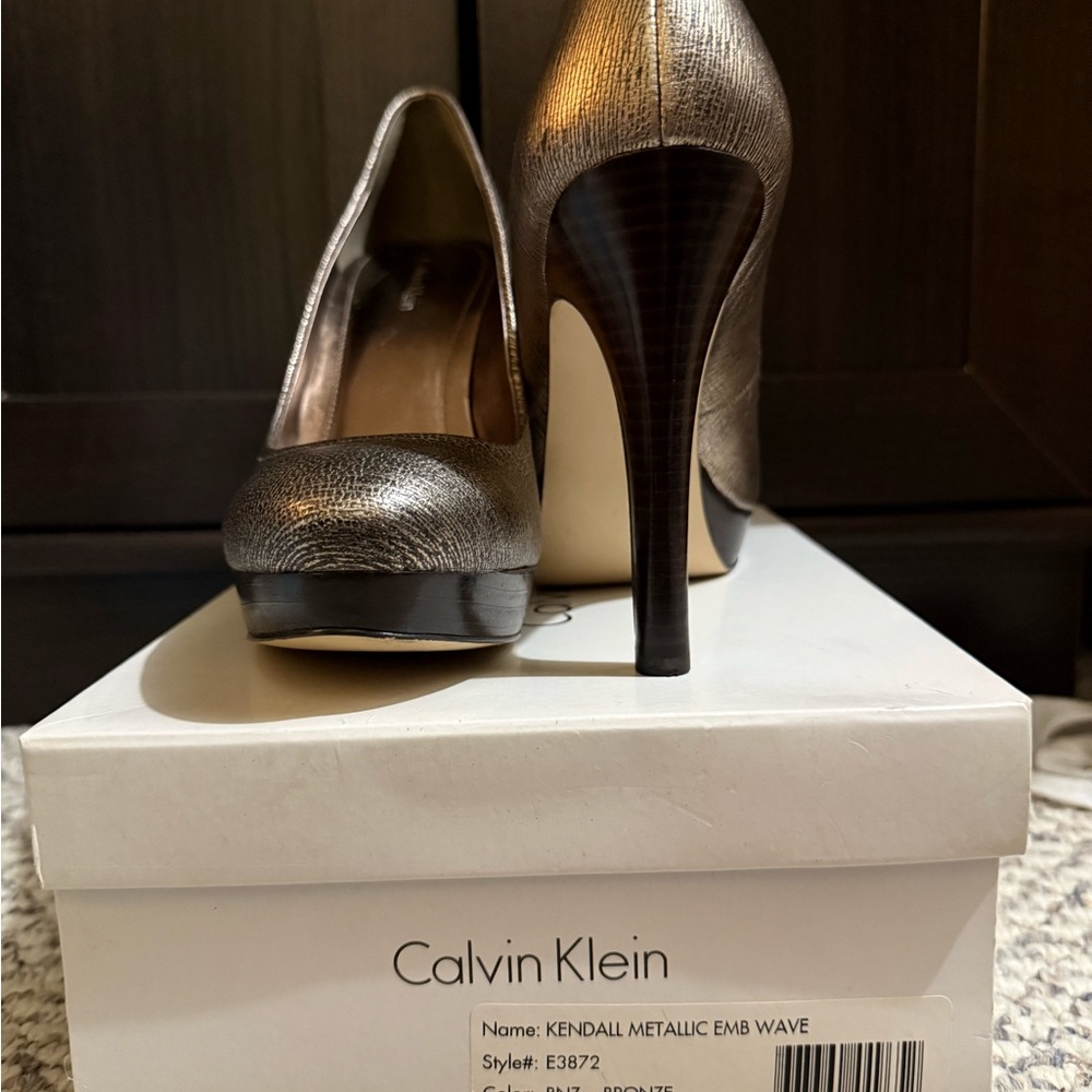 Calvin Klein Gold Stiletto Heels